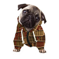 Vintage Bookshelf Pattern Print Dog Zip Up Hoodie