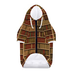 Vintage Bookshelf Pattern Print Dog Zip Up Hoodie