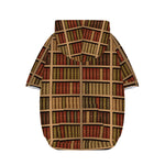 Vintage Bookshelf Pattern Print Dog Zip Up Hoodie