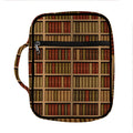 Vintage Bookshelf Pattern Print Front Pocket Bible Bag