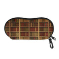 Vintage Bookshelf Pattern Print Glasses Case