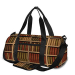 Vintage Bookshelf Pattern Print Gym Bag