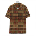 Vintage Bookshelf Pattern Print Hawaiian Shirt