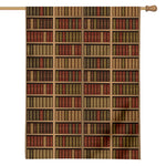 Vintage Bookshelf Pattern Print House Flag