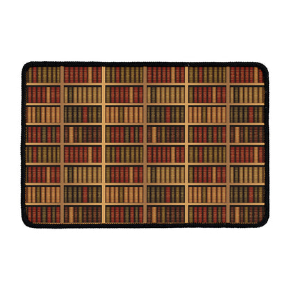 Vintage Bookshelf Pattern Print Kitchen Mat