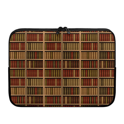 Vintage Bookshelf Pattern Print Laptop Sleeve