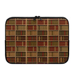Vintage Bookshelf Pattern Print Laptop Sleeve