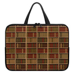 Vintage Bookshelf Pattern Print Laptop Sleeve With Handle