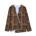 Vintage Bookshelf Pattern Print Long Sleeve Short Coat