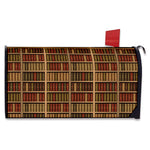 Vintage Bookshelf Pattern Print Mailbox Cover