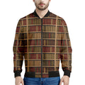 Vintage Bookshelf Pattern Print Men's Bomber Jacket