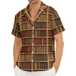 Vintage Bookshelf Pattern Print Men's Deep V-Neck Shirt