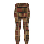 Vintage Bookshelf Pattern Print Men's leggings