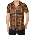 Vintage Bookshelf Pattern Print Men's Shirt