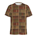 Vintage Bookshelf Pattern Print Men's Athletic T-Shirt