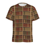 Vintage Bookshelf Pattern Print Men's Sports T-Shirt