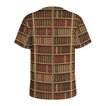 Vintage Bookshelf Pattern Print Men's Sports T-Shirt