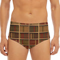 Vintage Bookshelf Pattern Print Men's Triangle Swim Briefs