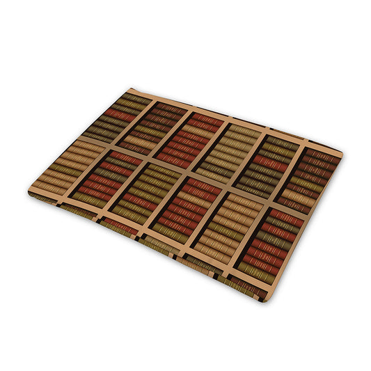 Vintage Bookshelf Pattern Print Pet Cooling Mat Cover