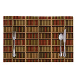 Vintage Bookshelf Pattern Print Placemat