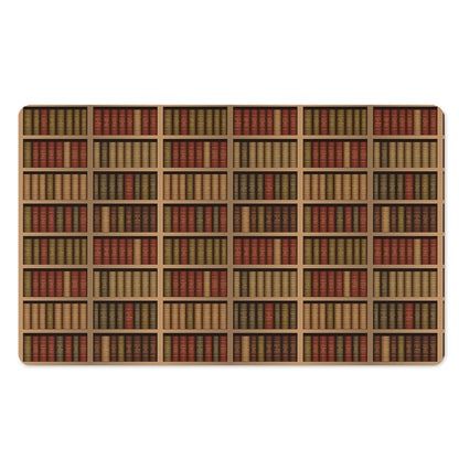 Vintage Bookshelf Pattern Print Polyester Doormat