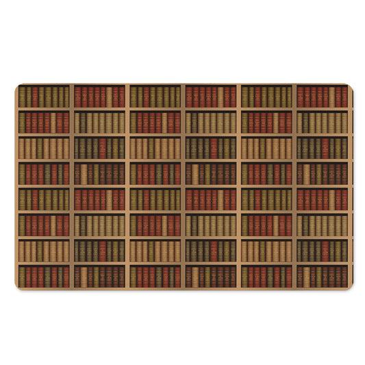 Vintage Bookshelf Pattern Print Polyester Doormat