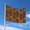 Vintage Bookshelf Pattern Print Polyester Flag