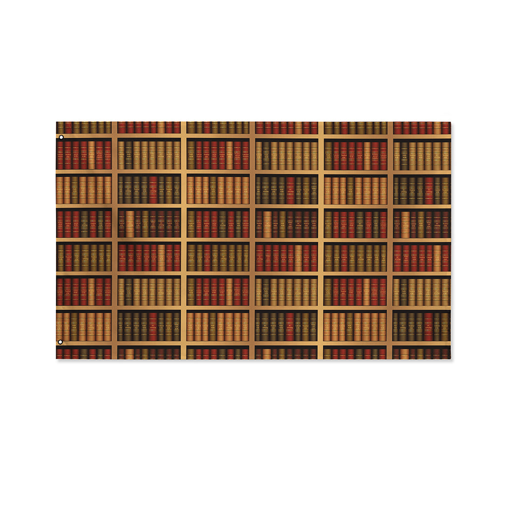 Vintage Bookshelf Pattern Print Polyester Flag