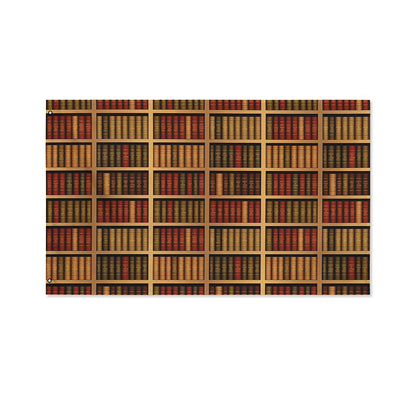Vintage Bookshelf Pattern Print Polyester Flag