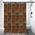 Vintage Bookshelf Pattern Print Premium Shower Curtain