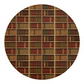 Vintage Bookshelf Pattern Print Round Blanket