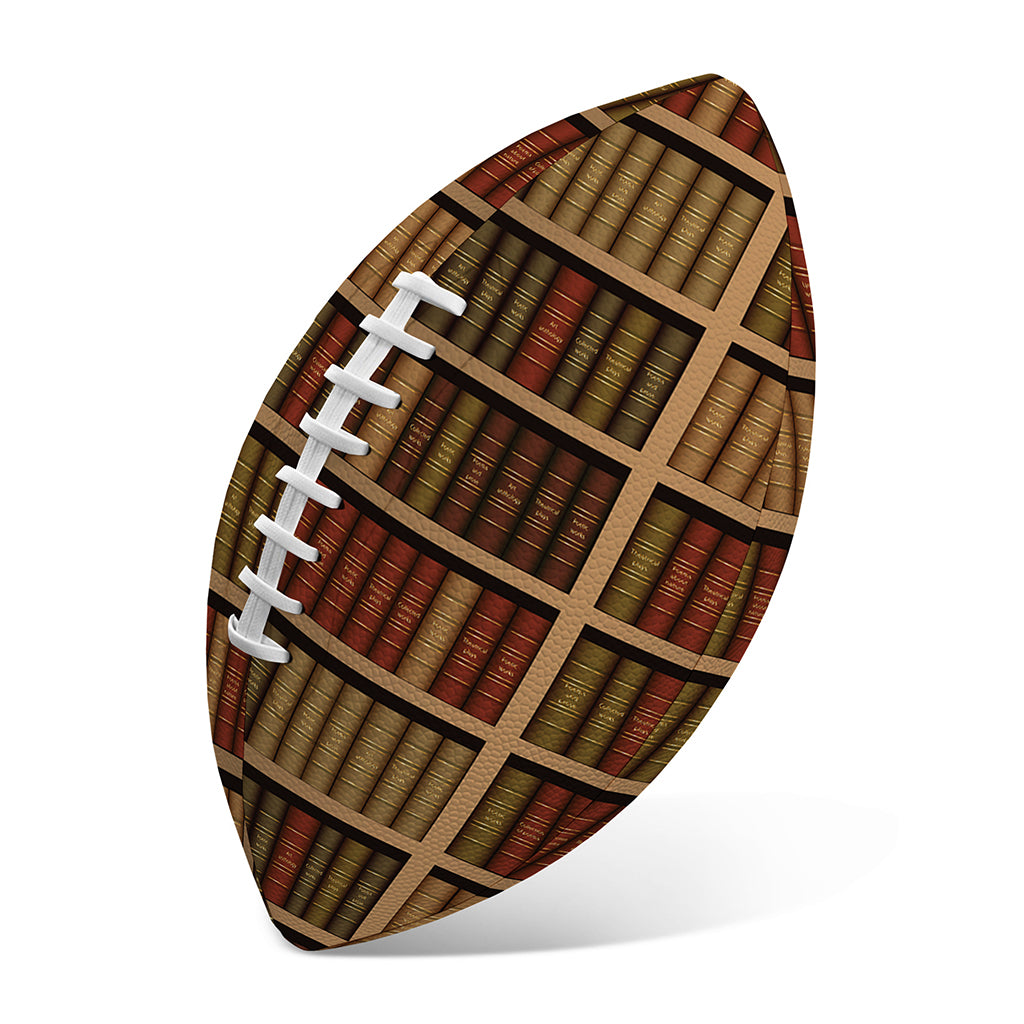 Vintage Bookshelf Pattern Print Rugby Ball