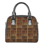 Vintage Bookshelf Pattern Print Shoulder Handbag
