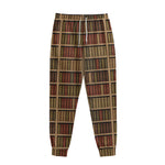 Vintage Bookshelf Pattern Print Sweatpants