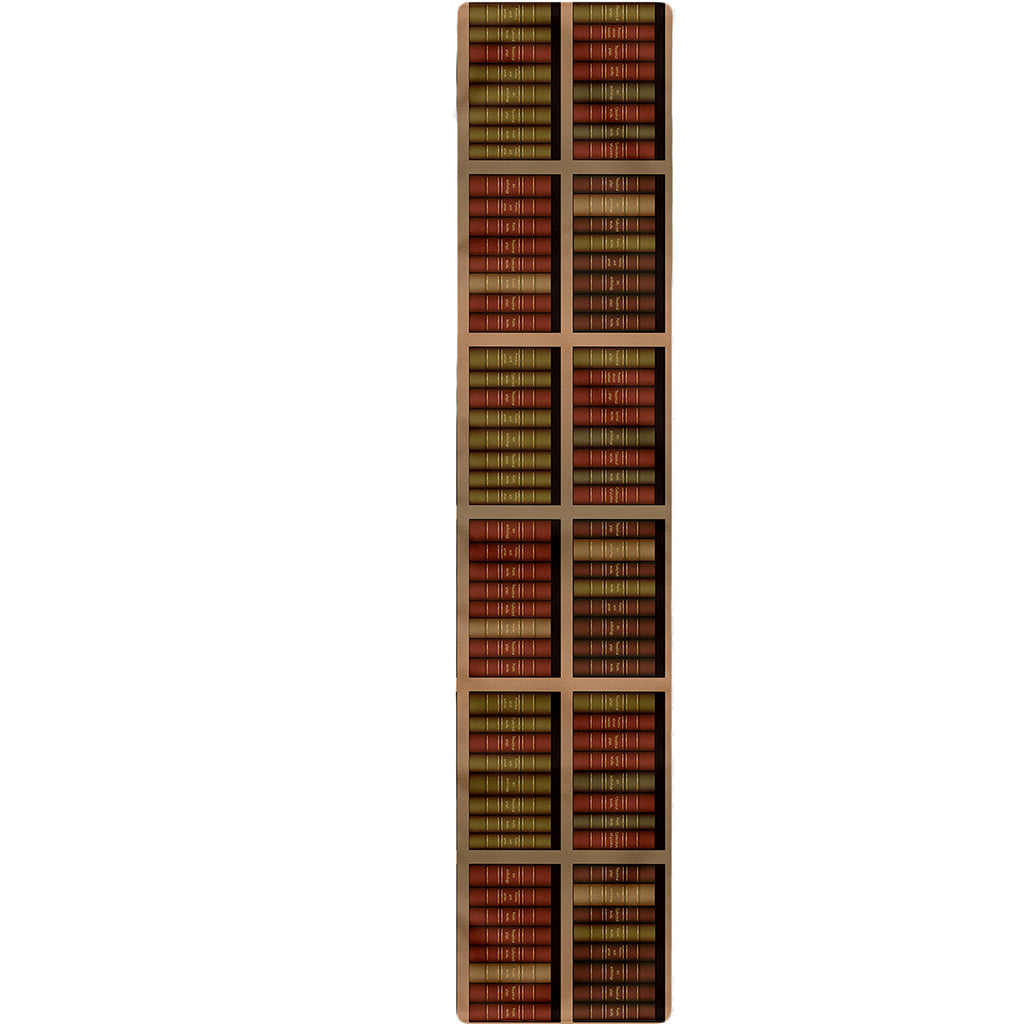 Vintage Bookshelf Pattern Print Table Runner