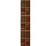 Vintage Bookshelf Pattern Print Table Runner