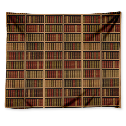 Vintage Bookshelf Pattern Print Tapestry