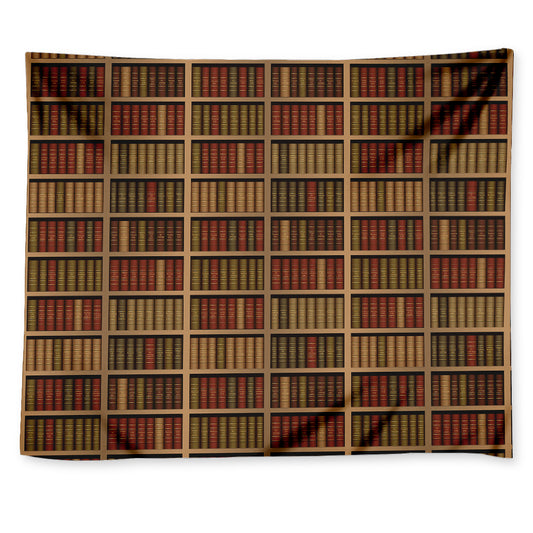 Vintage Bookshelf Pattern Print Tapestry