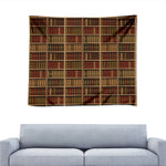 Vintage Bookshelf Pattern Print Tapestry