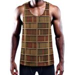 Vintage Bookshelf Pattern Print Training Tank Top