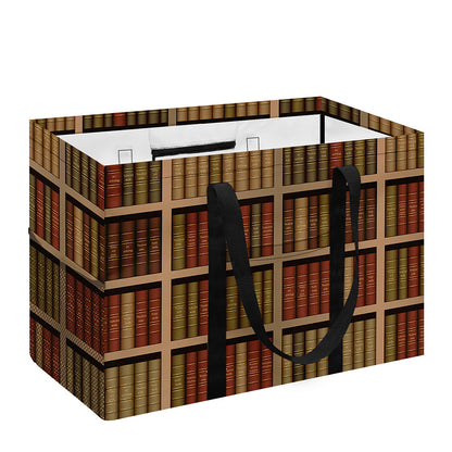 Vintage Bookshelf Pattern Print Utility Tote Bag