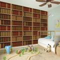 Vintage Bookshelf Pattern Print Wall Sticker