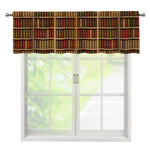 Vintage Bookshelf Pattern Print Window Valance