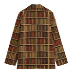 Vintage Bookshelf Pattern Print Women's Blazer