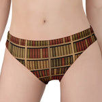 Vintage Bookshelf Pattern Print Women's Panties