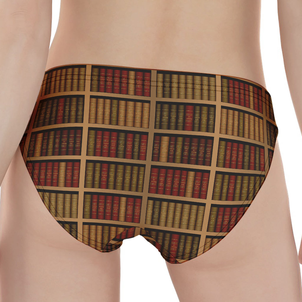Vintage Bookshelf Pattern Print Women's Panties