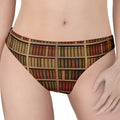 Vintage Bookshelf Pattern Print Women's Thong