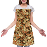 Vintage Brown Bohemian Floral Print Adjustable Apron