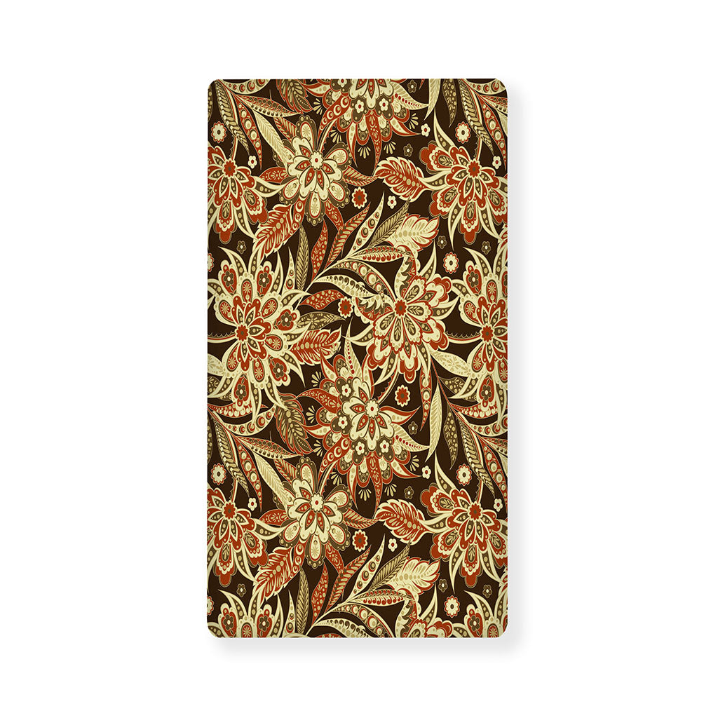 Vintage Brown Bohemian Floral Print Baby Crib Sheet
