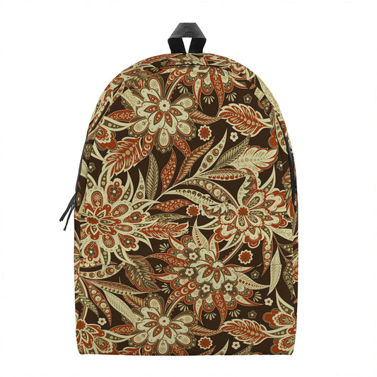 Vintage Brown Bohemian Floral Print Backpack